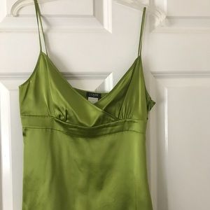 Green silk top